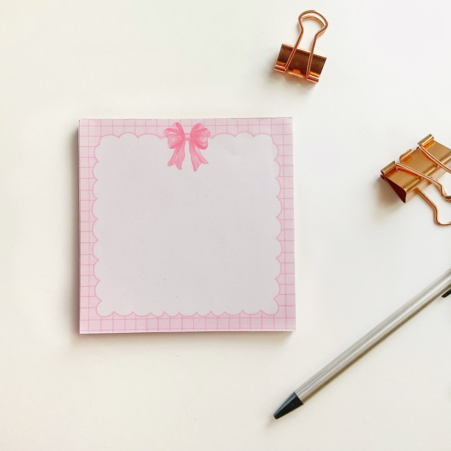 Soft Girl Pink Bow Coquette Memo pad