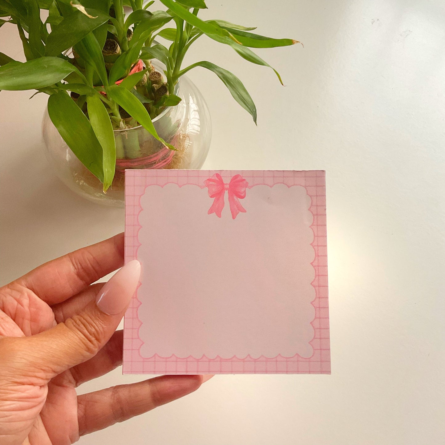 Soft Girl Pink Bow Coquette Memo pad