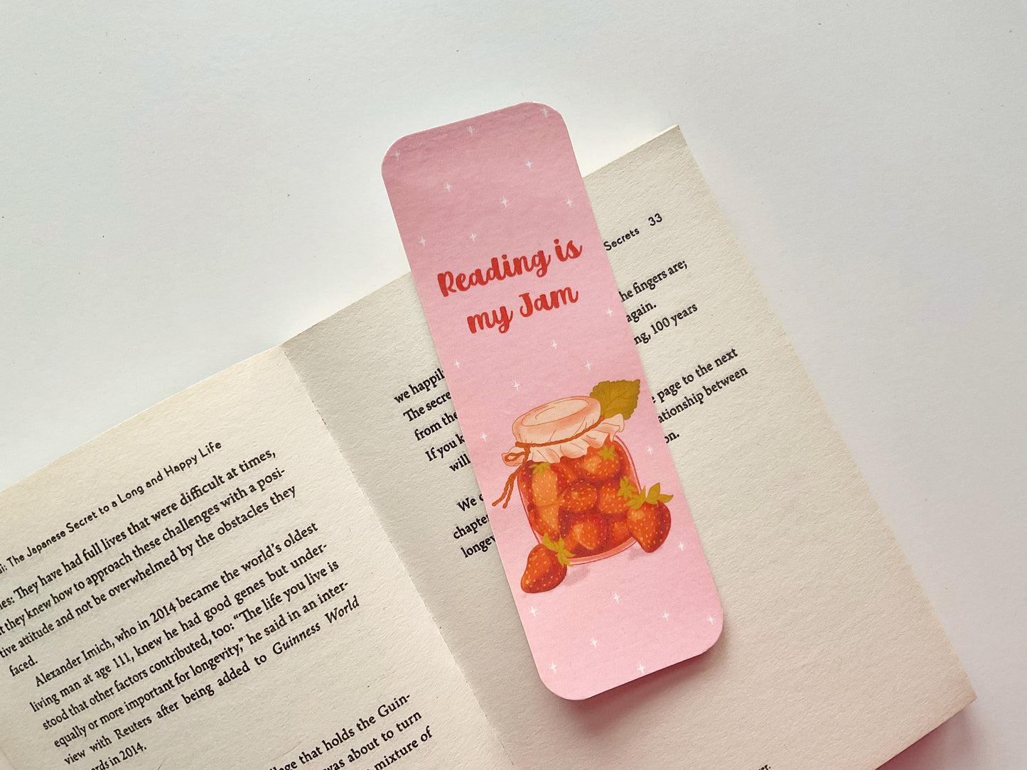 Reading Is My Jam Bookmark – Sweet Strawberry Jam Design