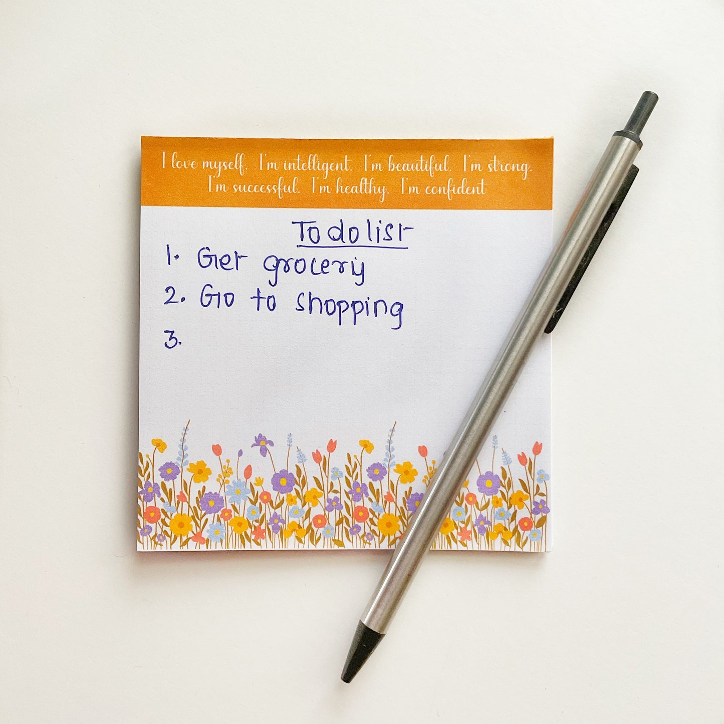 Self-Love Affirmations Memo Pad – Bloom with Positivity