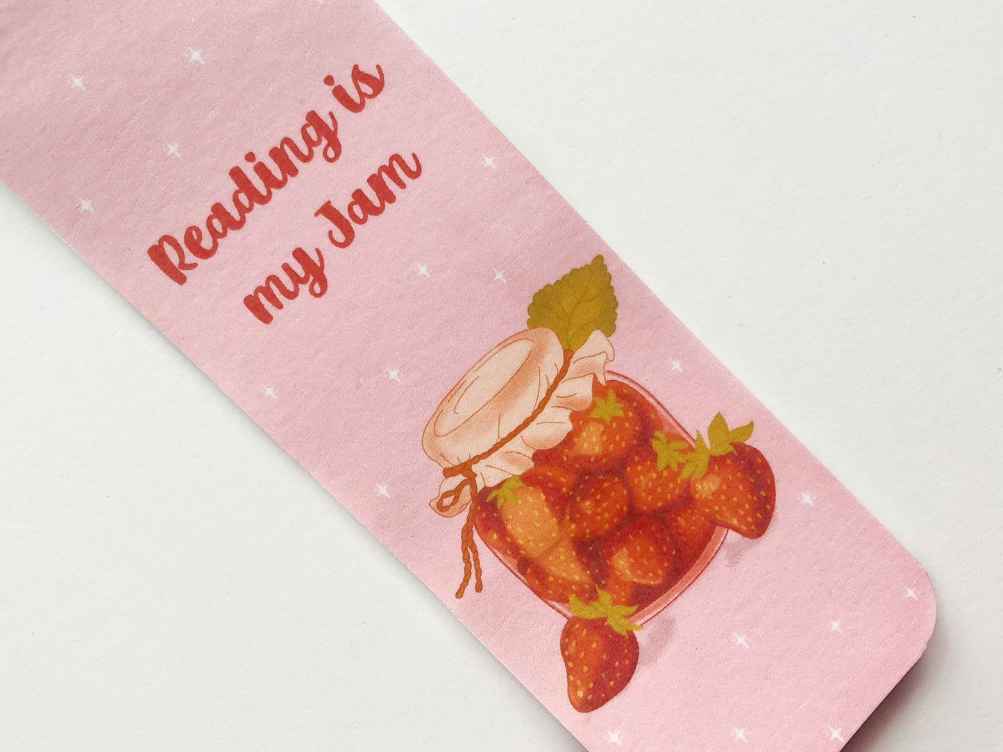 Reading Is My Jam Bookmark – Sweet Strawberry Jam Design