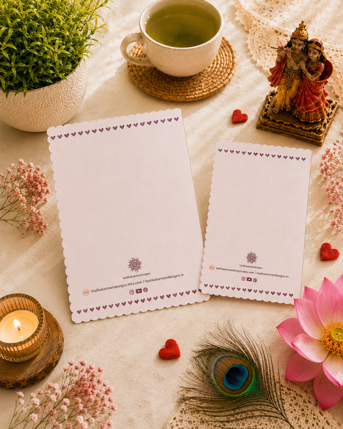 Romantic Ram sita hindu greeting card, couple love gift for him/her, spiritual devotional artwork, vaishnava anniversary wedding stationery