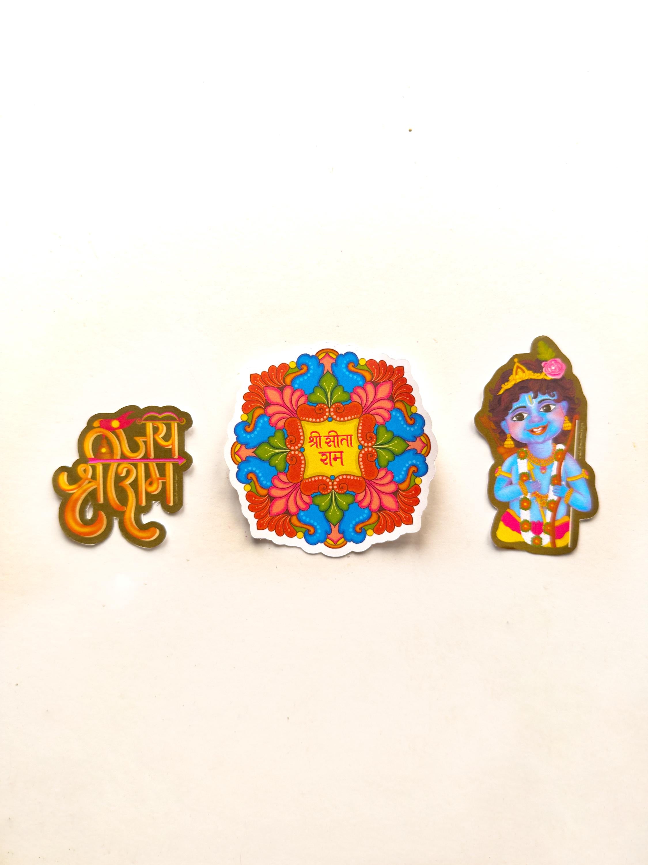Shri Sita Ram sticker bundle, hindu devotional mantra art, ram navami spiritual gift for devotee, Indian bhakthi aesthetic temple stationery - Image 2