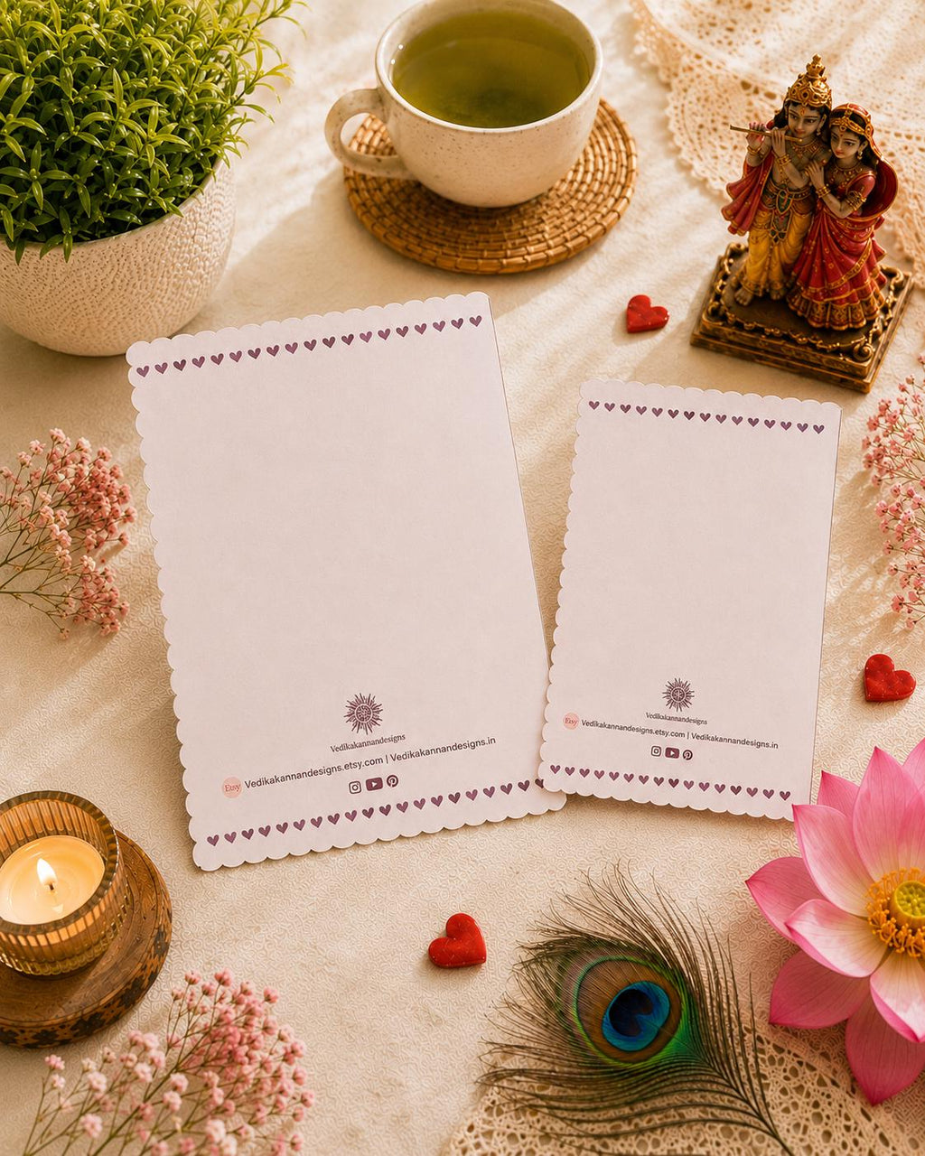 Romantic Ram sita hindu greeting card, couple love gift for him/her, spiritual devotional artwork, vaishnava anniversary wedding stationery - Image 6