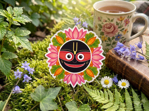 Jai Jagannath Sticker | Lord Jagannath Art | Glossy Vinyl Sticker | Puri Jagannath Gift | Hindu Sticker | Devotional Art - Image 1